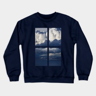 Blue Ocean Landscape in Geometrical Shape Crewneck Sweatshirt